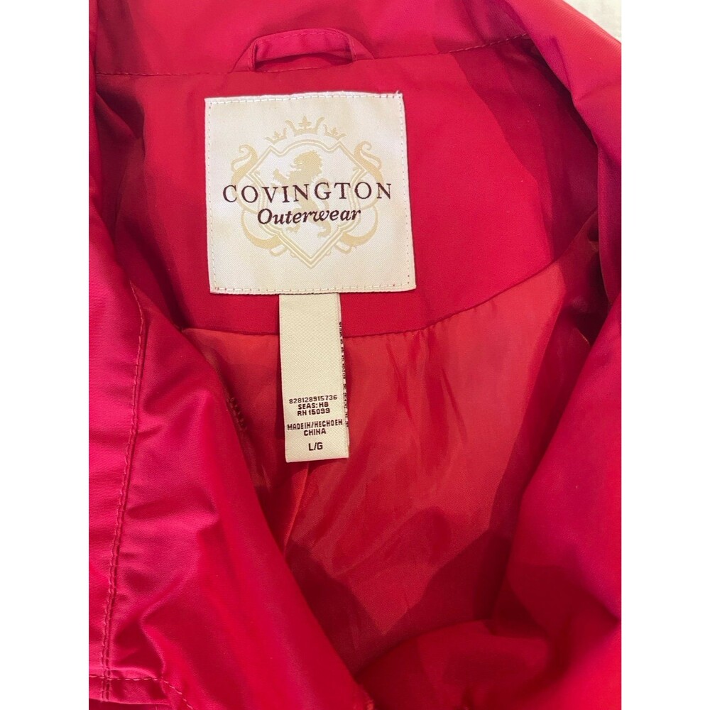 Covington Women’s Raincoat Size L Red Classic Trench Style BNW/Out Tags - Picture 6 of 11